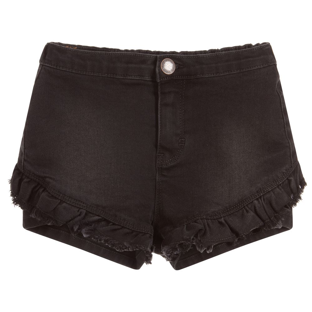 Molo - Girls Black Denim Shorts | Childrensalon
