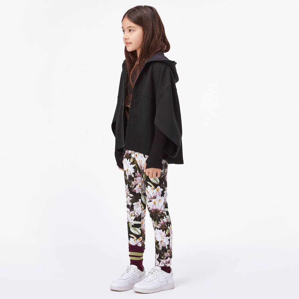 Molo-Girls Black Floral Joggers | Childrensalon Outlet