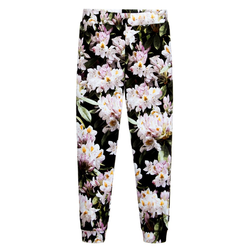 Molo - Girls Black Floral Joggers | Childrensalon