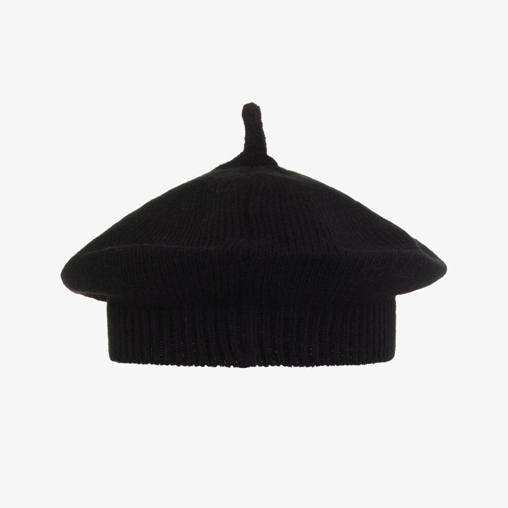 Molo-Girls Black Knitted Beret | Childrensalon Outlet