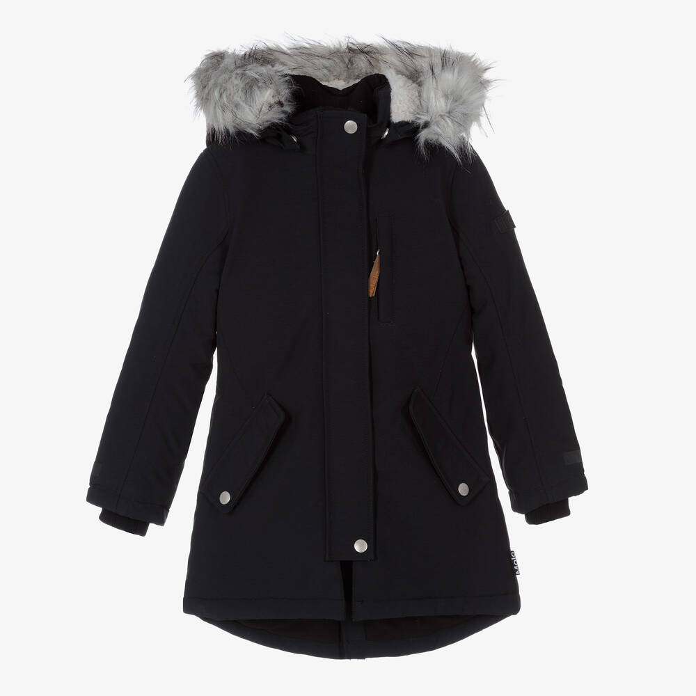 Molo - Длинная черная лыжная куртка | Childrensalon