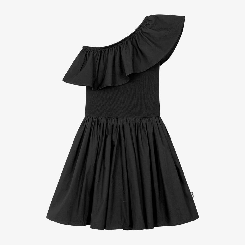 Molo-Girls Black Organic Cotton Dress | Childrensalon Outlet