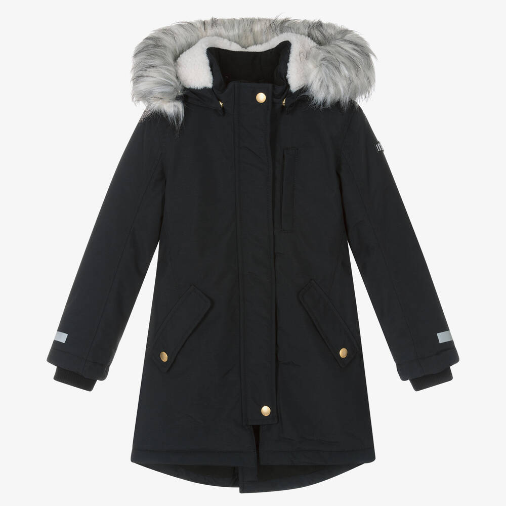Molo - Girls Black Puffer Winter Coat | Childrensalon