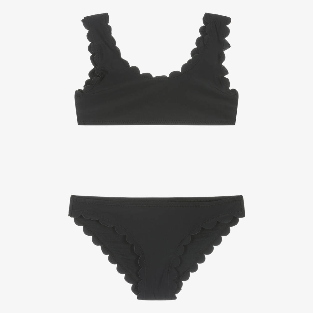 Molo-Girls Black Scallopped Bikini (UPF50+) | Childrensalon Outlet
