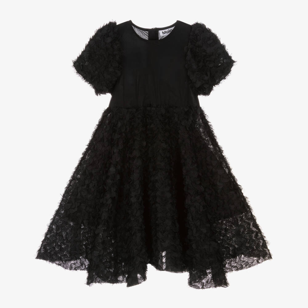 Molo-Girls Black Tulle Petal Dress | Childrensalon Outlet
