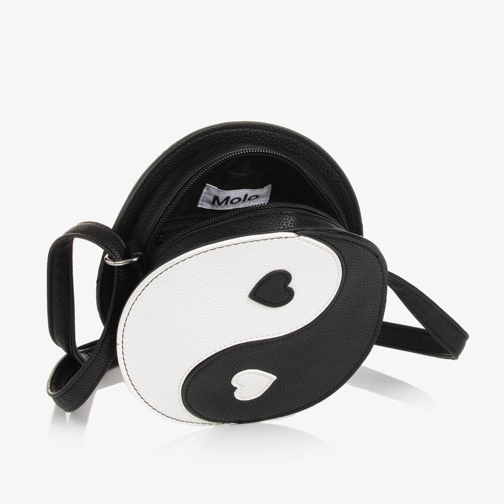 مولو-حقيبة يد جلد صناعي لون أسود وأبيض (17 سم) | Childrensalon Outlet