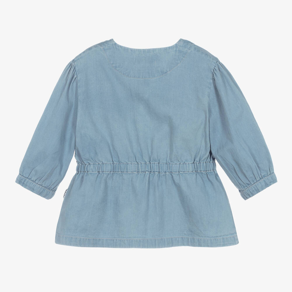 Molo-بلوز قطن عضوي شامبري لون أزرق للبنات | Childrensalon Outlet