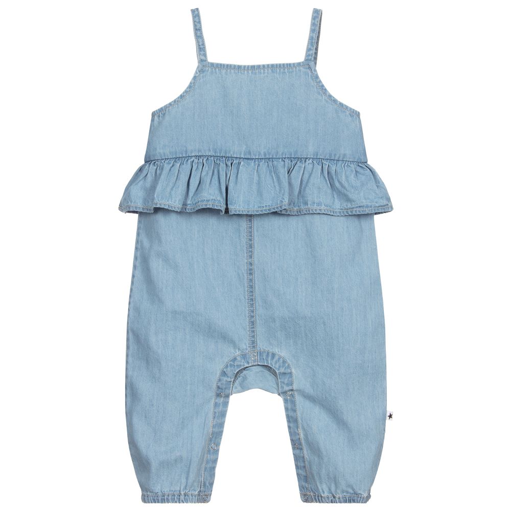 Molo - Combi-pantalon bleue chambray Fille | Childrensalon