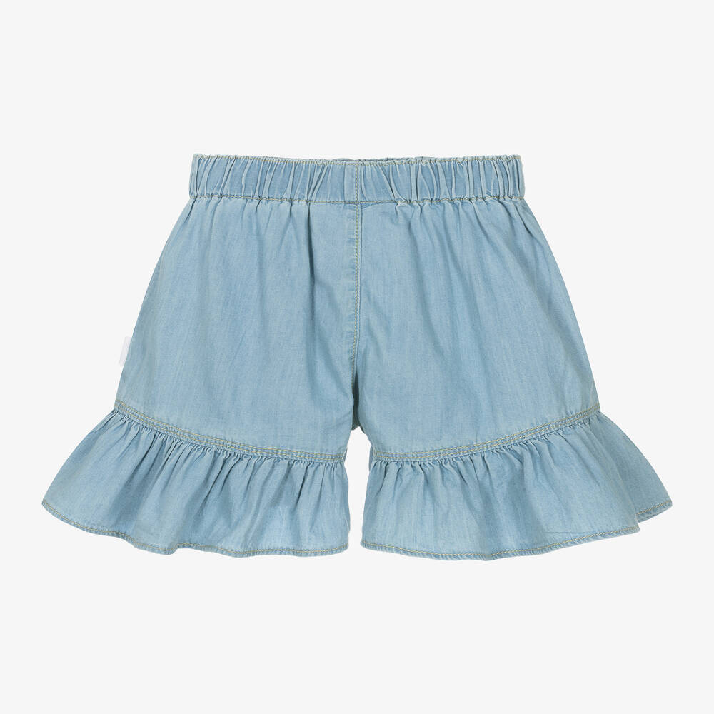 Molo-Girls Blue Chambray Shorts | Childrensalon Outlet