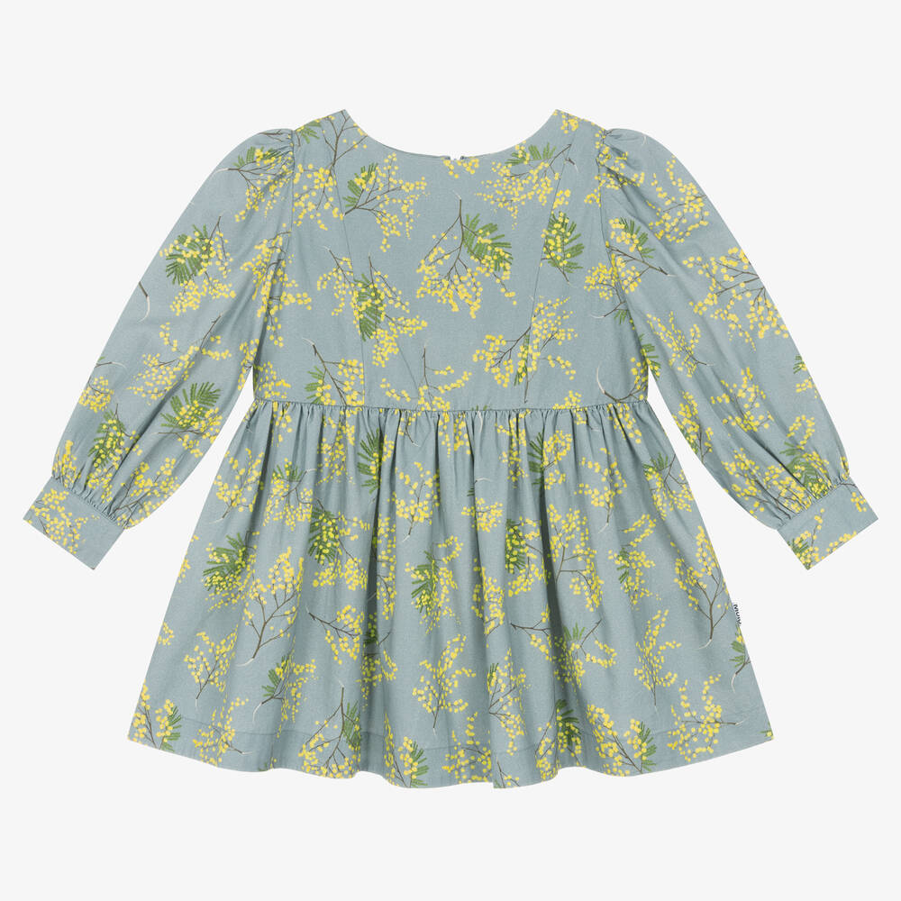 Molo - Girls Blue Cotton Floral Dress | Childrensalon