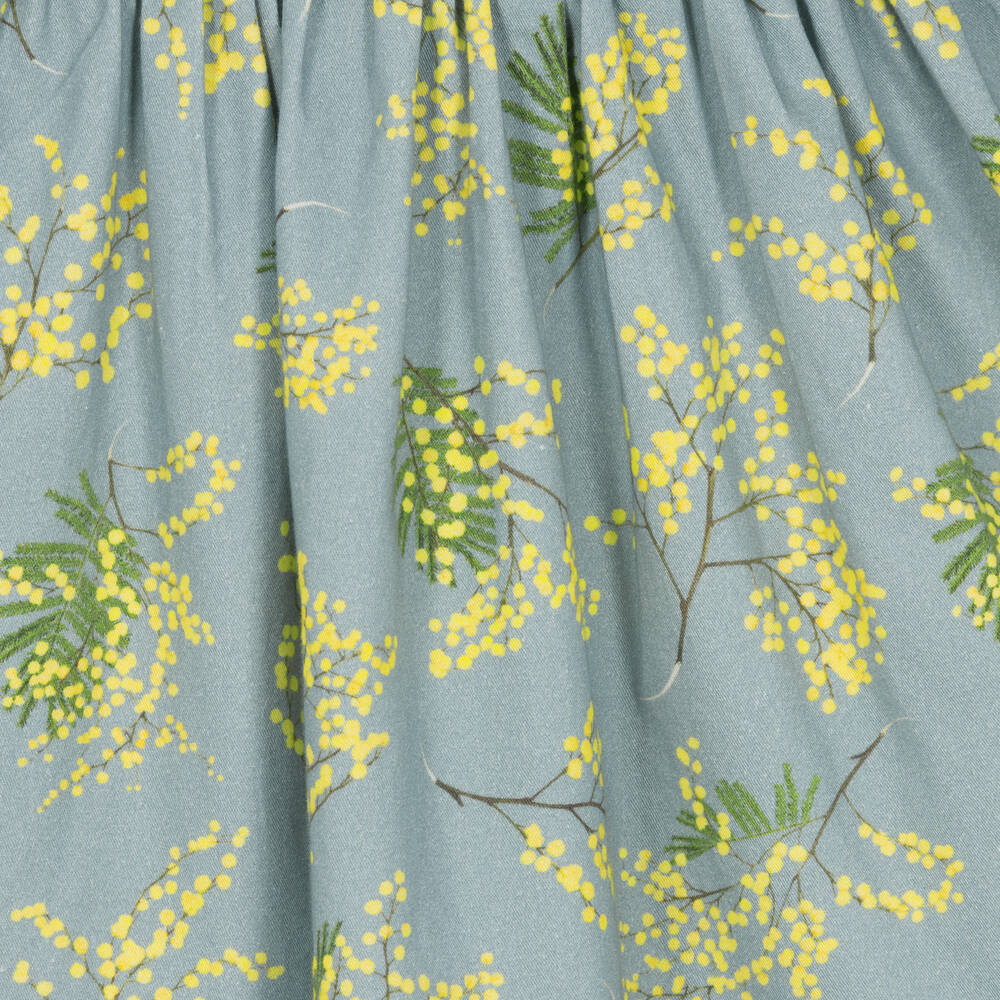 Molo-Girls Blue Cotton Floral Dress | Childrensalon Outlet