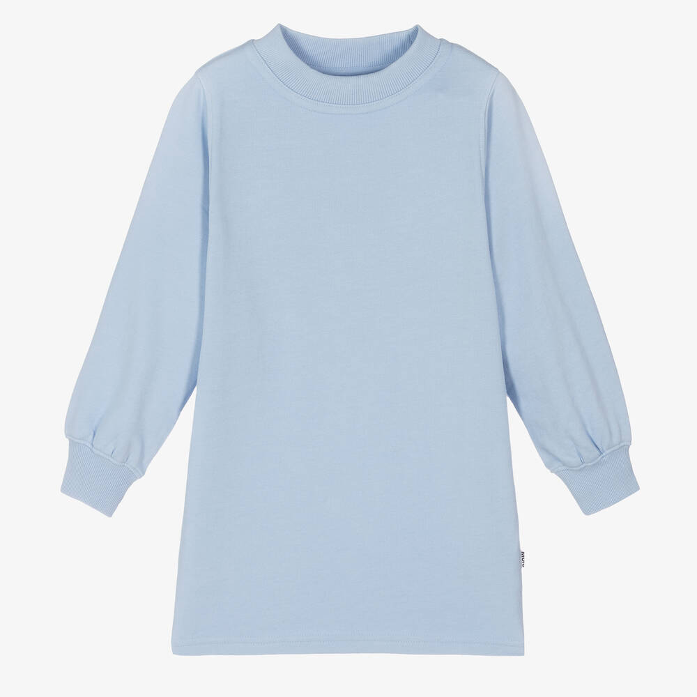 Molo - Girls Blue Cotton Jersey Dress | Childrensalon