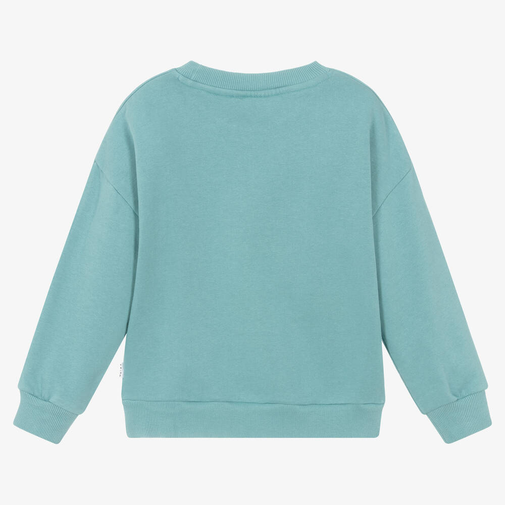 Molo-Girls Blue Cotton Llama Sweatshirt | Childrensalon Outlet