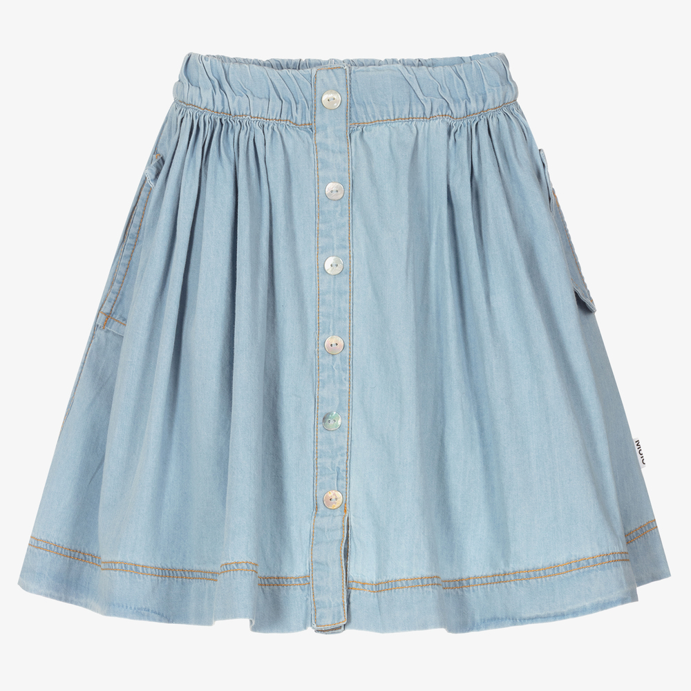 Molo - Girls Blue Cotton Skirt | Childrensalon