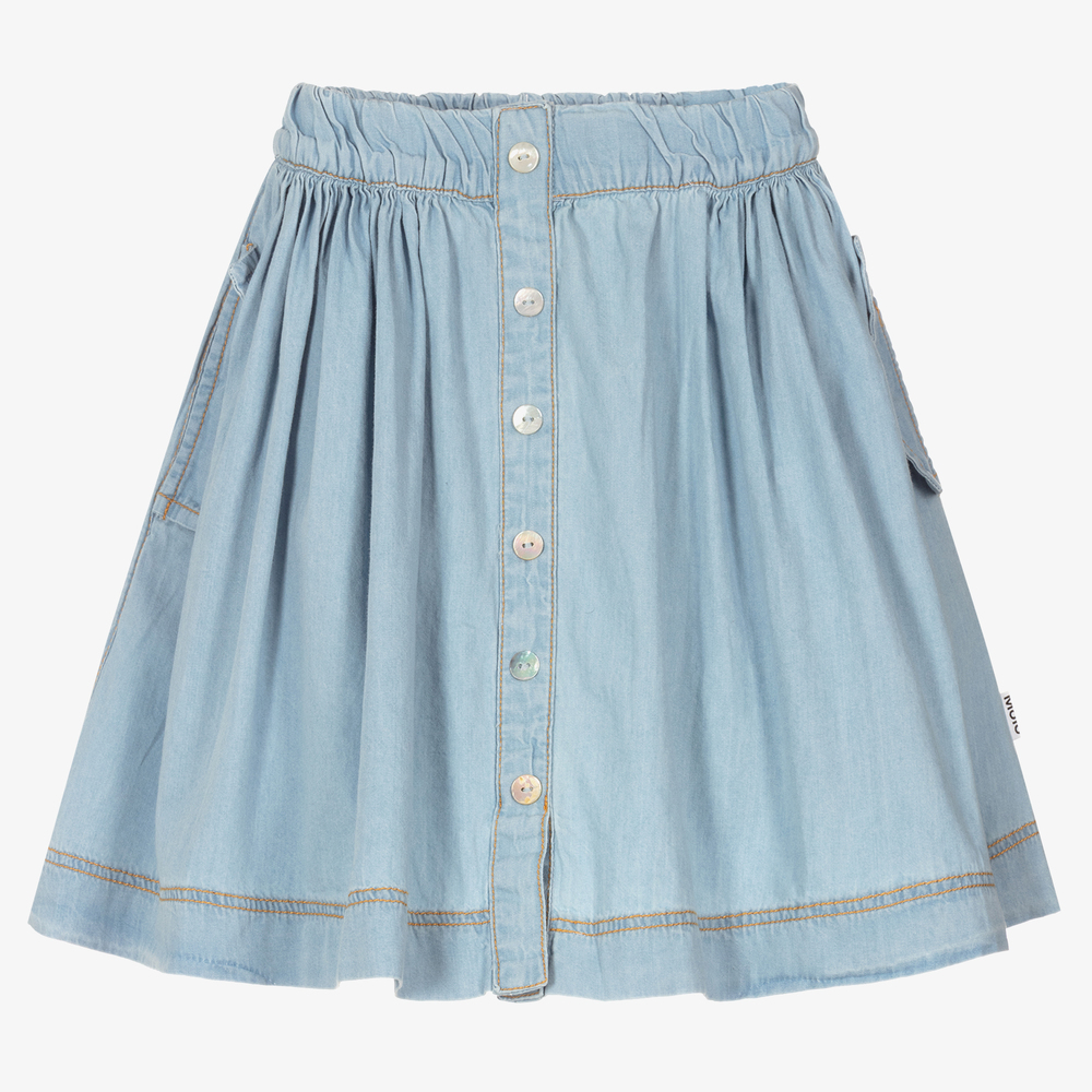 Molo - Jupe bleue en coton Fille | Childrensalon