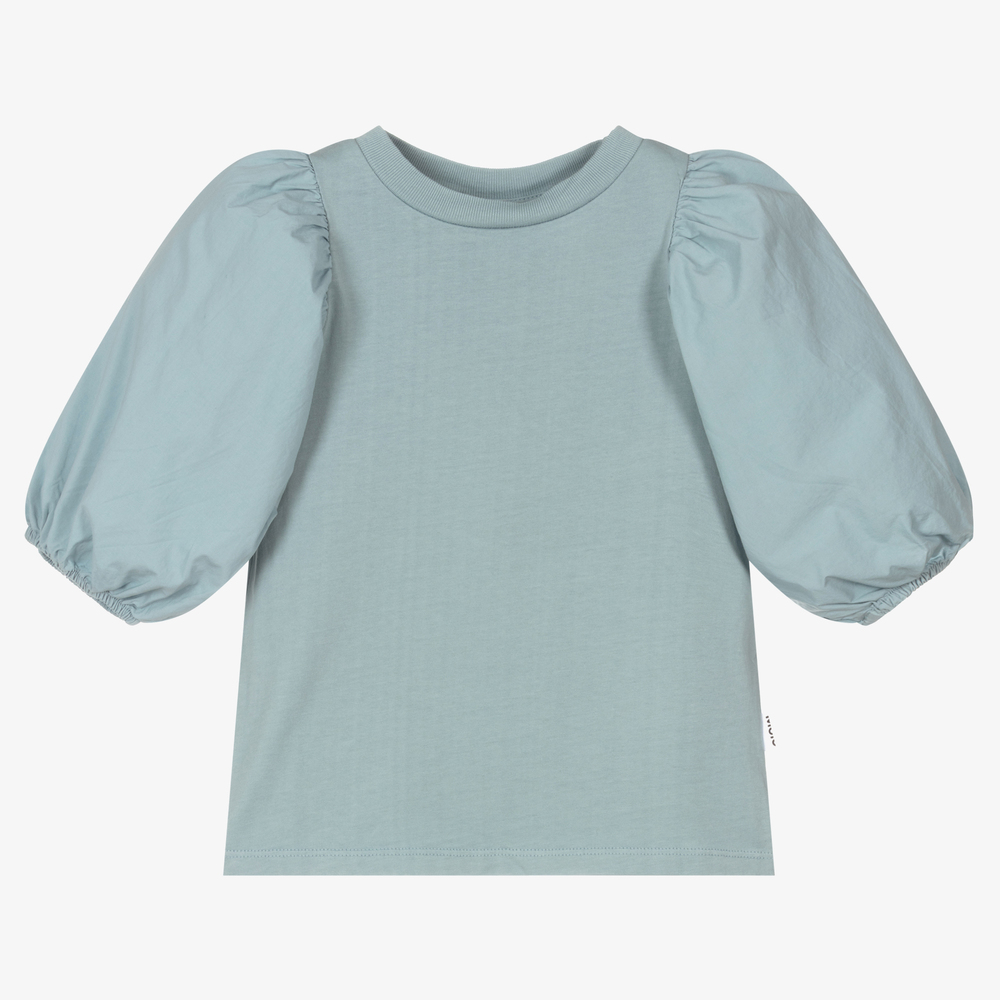 Molo-Голубая хлопковая блузка для девочек | Childrensalon Outlet