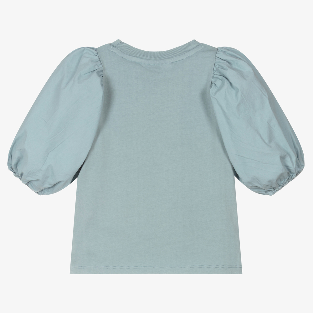 Molo-تيشيرت قطن عضوي لون أزرق للبنات | Childrensalon Outlet