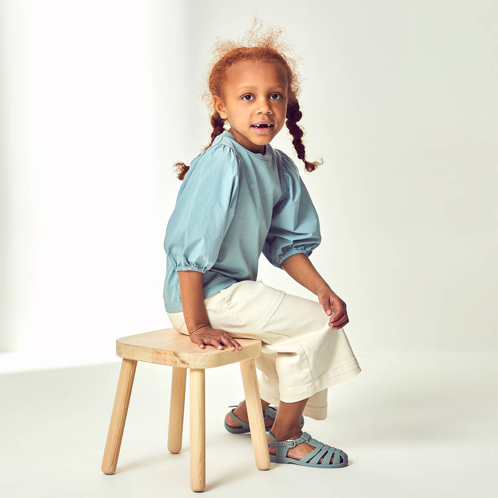 Molo-تيشيرت قطن عضوي لون أزرق للبنات | Childrensalon Outlet