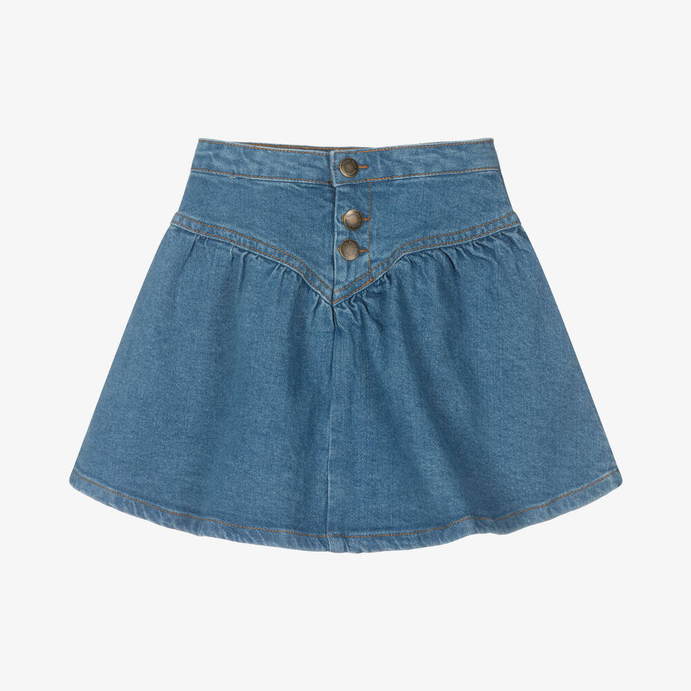 Molo - Girls Blue Denim Skater Skirt | Childrensalon