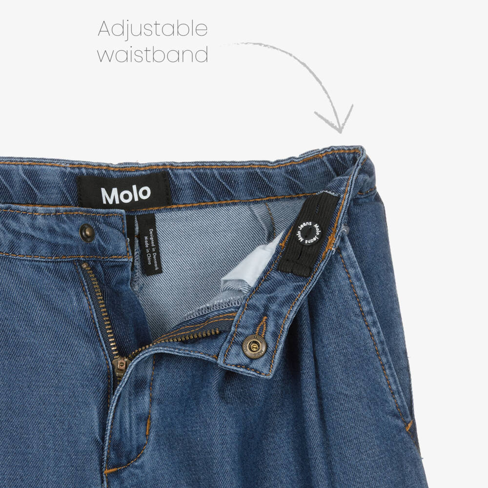 Molo-Girls Blue Extra Relaxed Fit Denim Jeans | Childrensalon Outlet