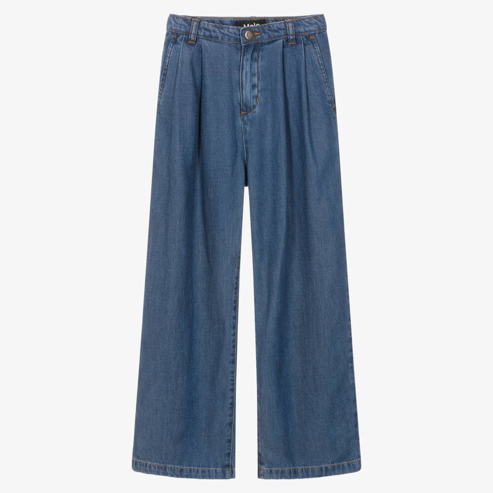 Molo-Girls Blue Extra Relaxed Fit Denim Jeans | Childrensalon Outlet