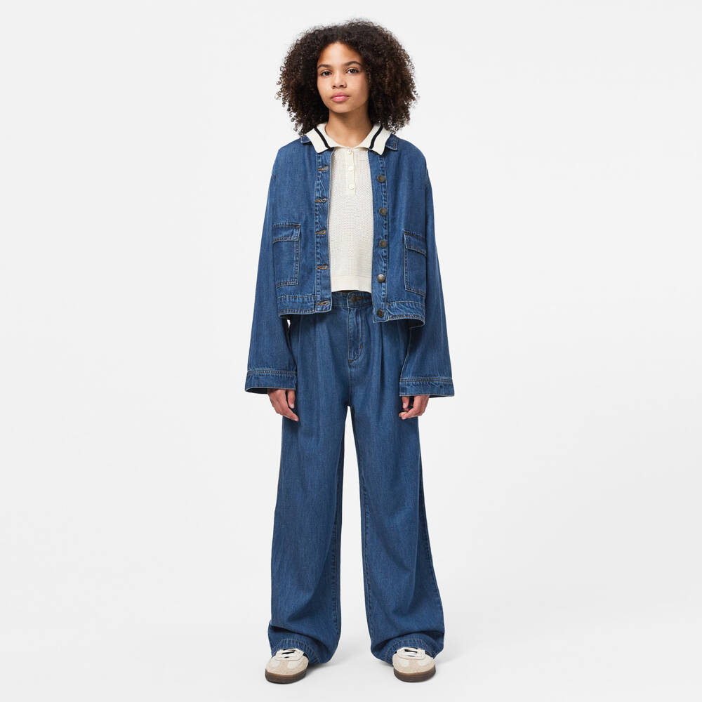 Molo-Girls Blue Extra Relaxed Fit Denim Jeans | Childrensalon Outlet
