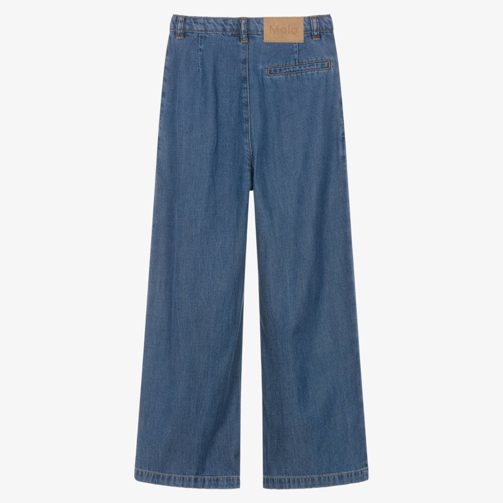 Molo-Girls Blue Extra Relaxed Fit Denim Jeans | Childrensalon Outlet