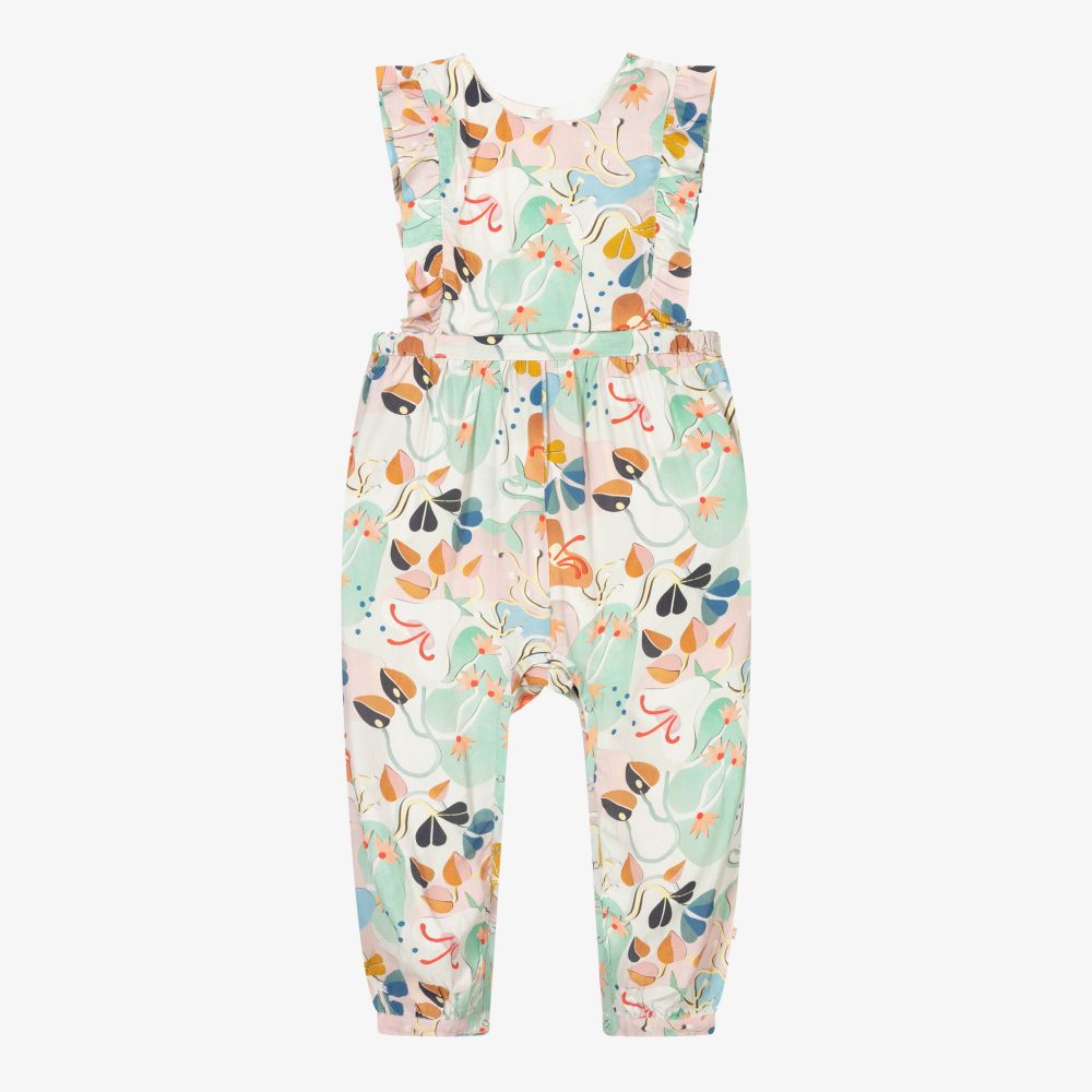 Molo - Combi-pantalon fleurie bleue Fille | Childrensalon