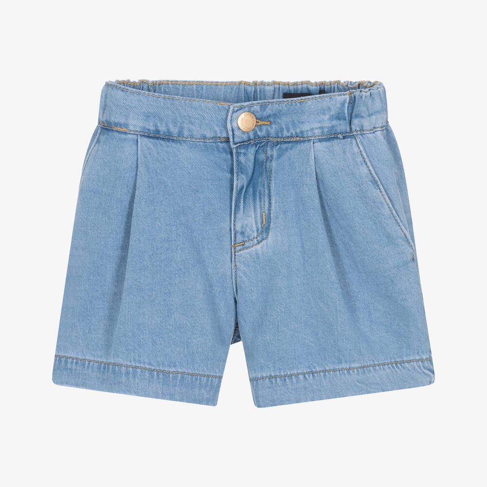 Girls Blue Light Wash Denim Shorts