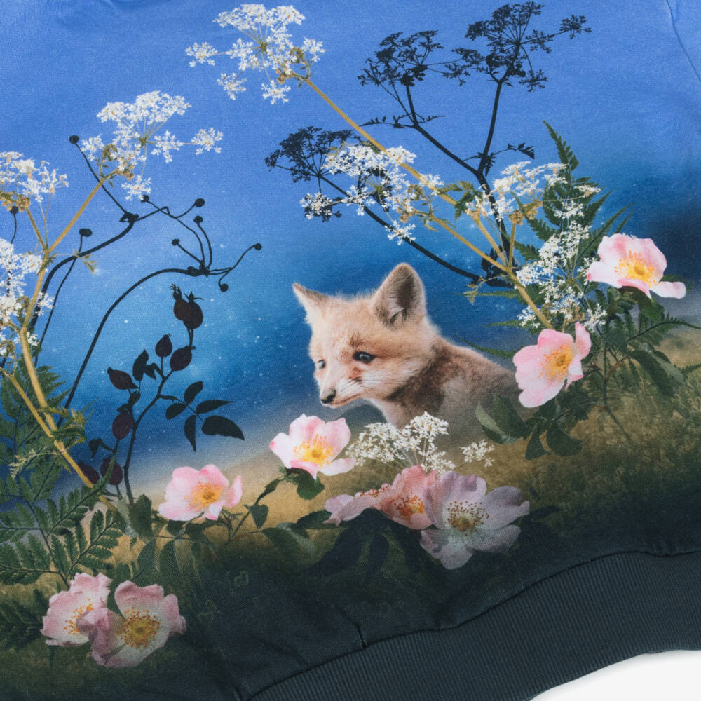 Molo-Girls Blue Moonlit Cotton Sweatshirt | Childrensalon Outlet