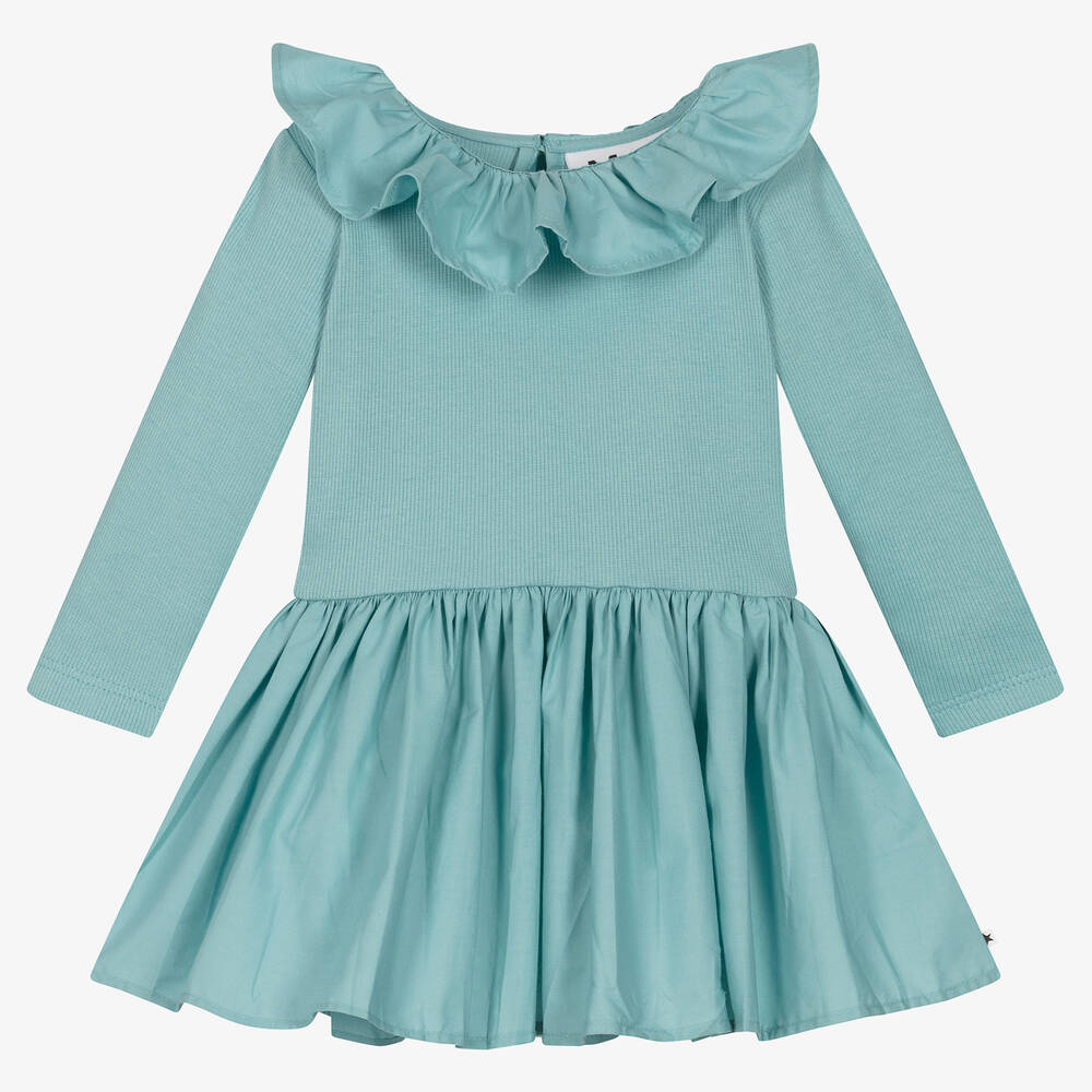 Molo - Blaues Kleid aus Biobaumwolle | Childrensalon