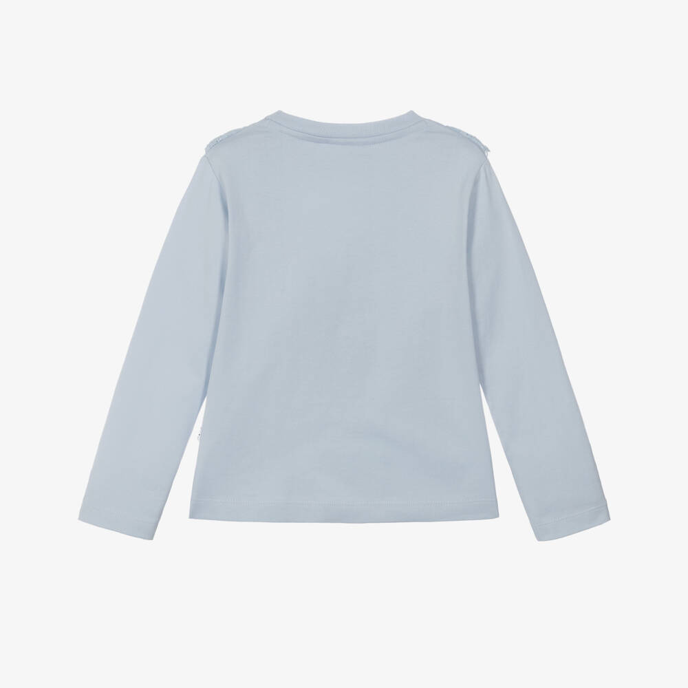 Molo-Мягкий голубой топ из хлопка с рюшами для девочек | Childrensalon Outlet