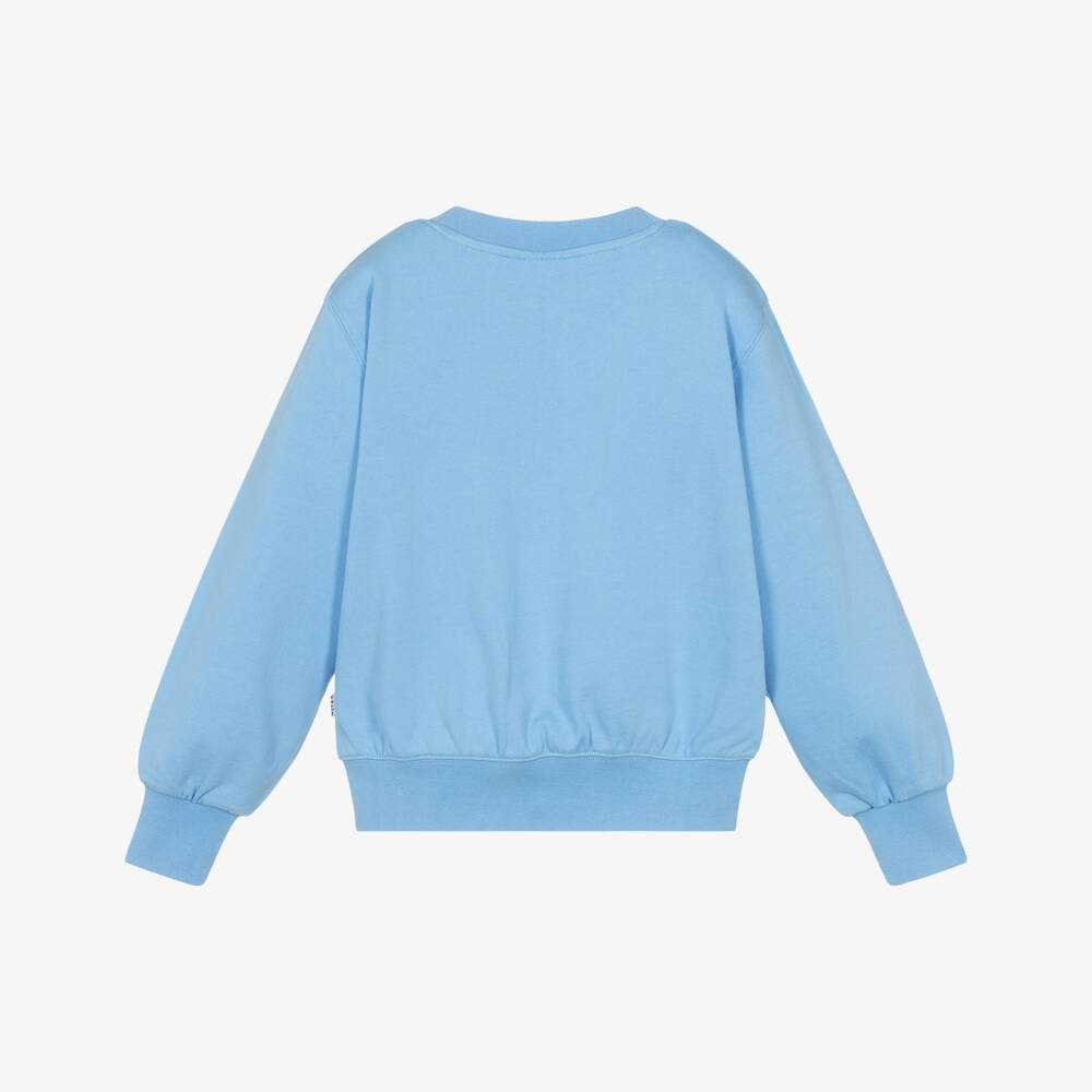 Molo-Girls Blue Organic Cotton Sequin Seashell Sweatshirt | Childrensalon Outlet
