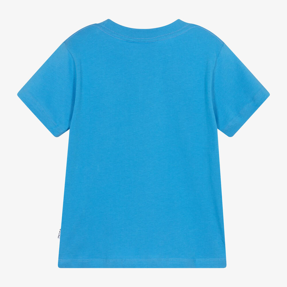 Molo-Girls Blue Organic Cotton T-Shirt | Childrensalon Outlet