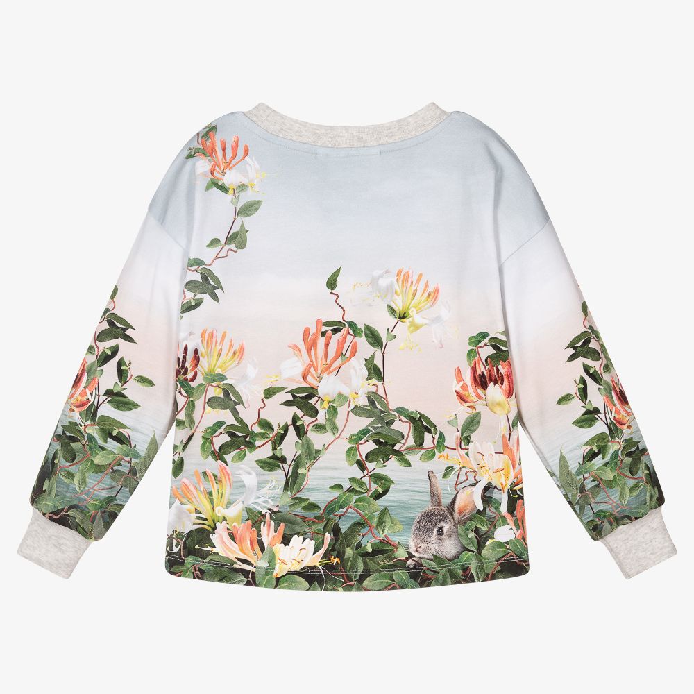 Molo-Girls Blue Organic Cotton Top | Childrensalon Outlet