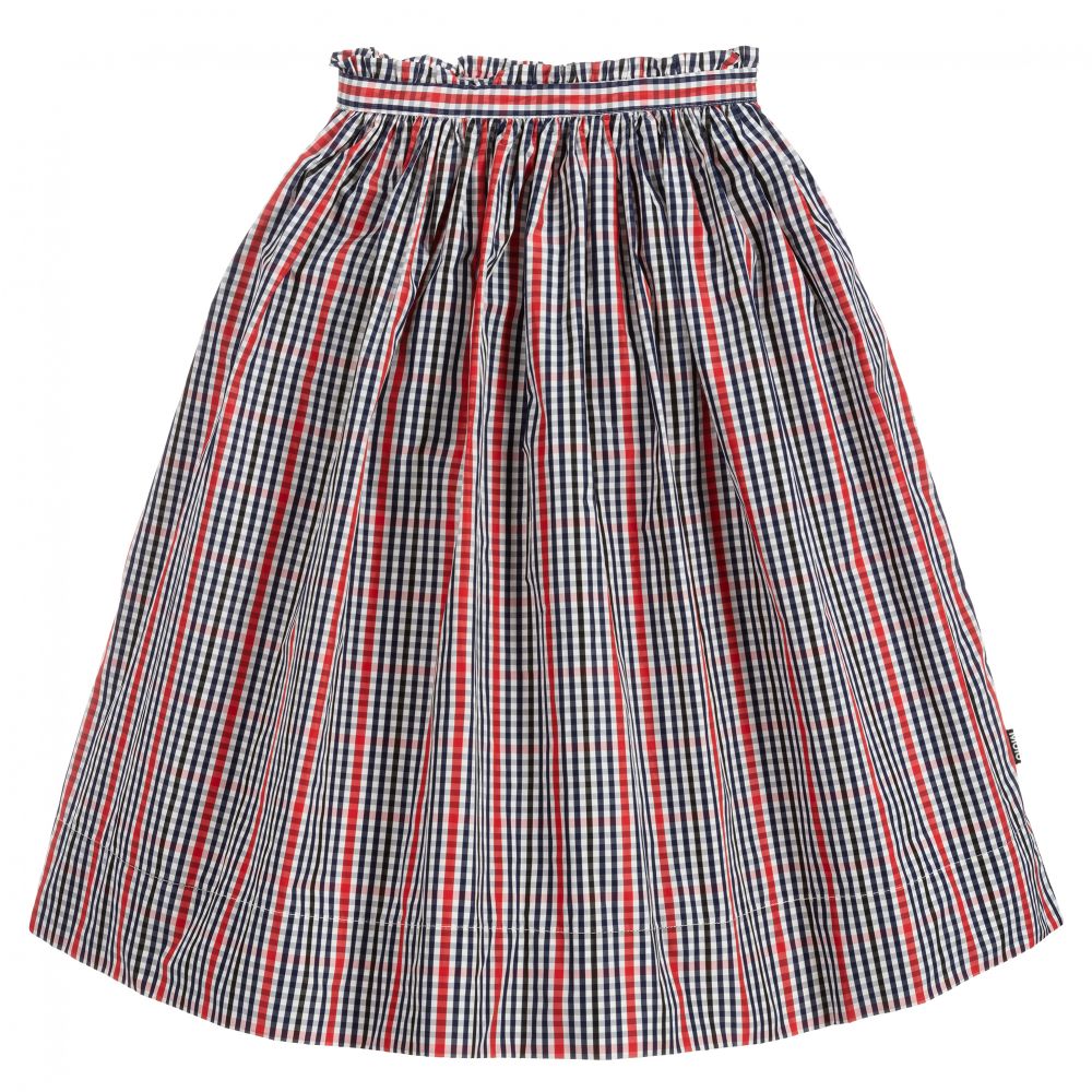 Molo - Girls Blue & Red Check Skirt | Childrensalon