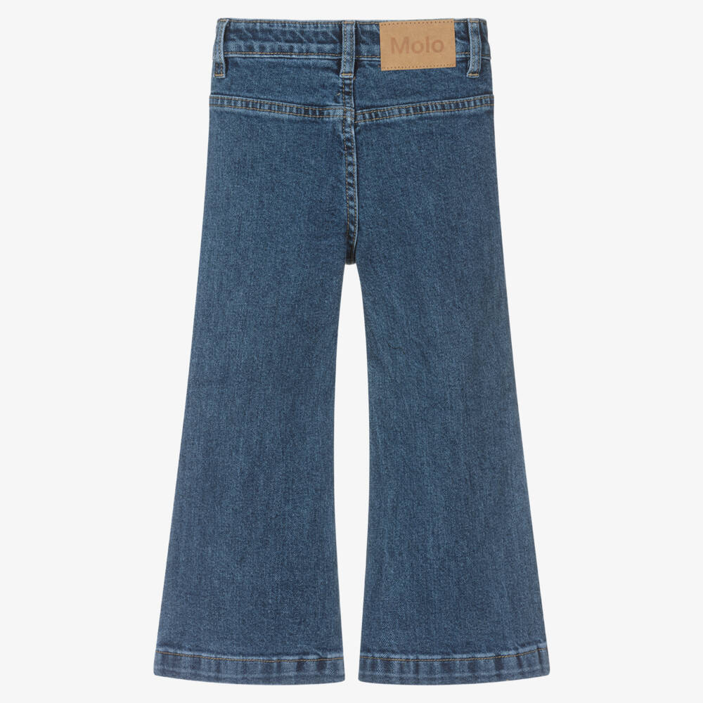 Molo-Girls Blue Relaxed Fit Wide Leg Jeans | Childrensalon Outlet