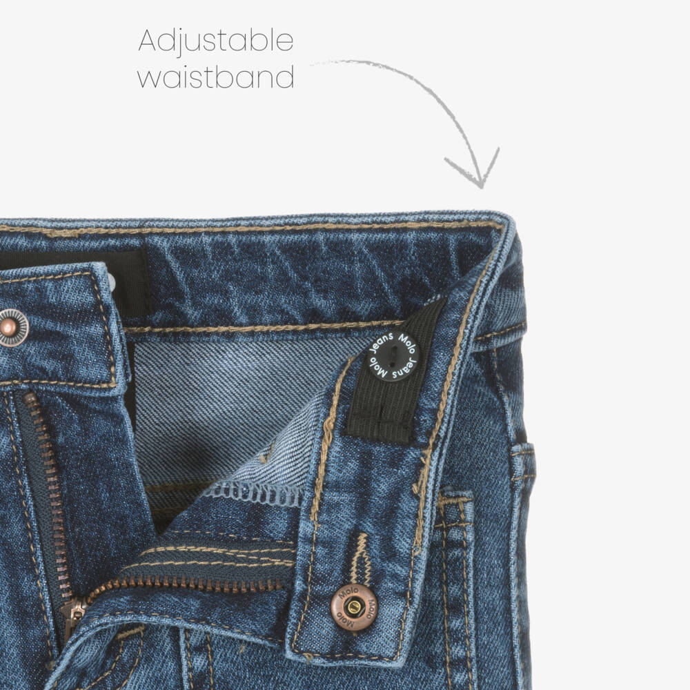 Molo-Girls Blue Relaxed Fit Wide Leg Jeans | Childrensalon Outlet