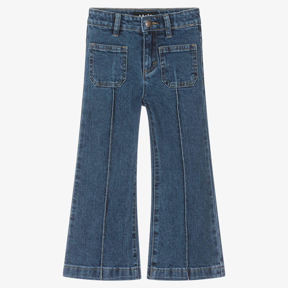Molo-Girls Blue Relaxed Fit Wide Leg Jeans | Childrensalon Outlet
