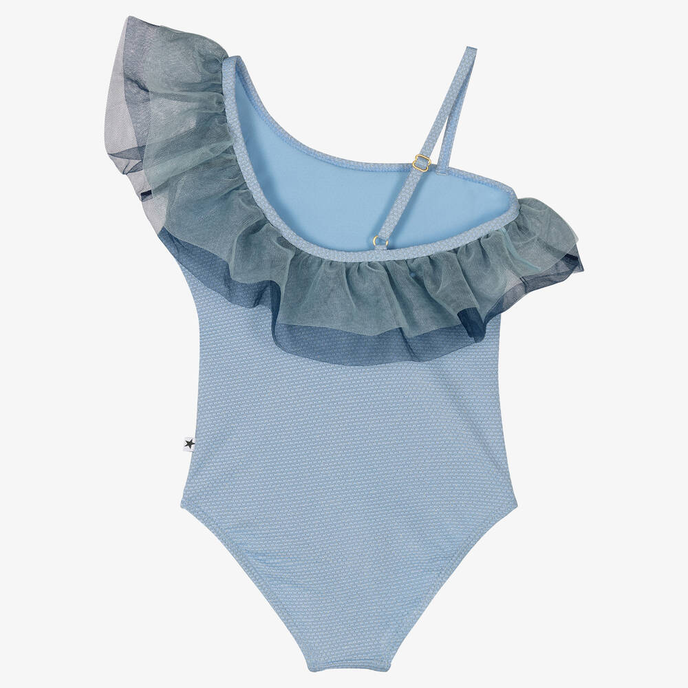 Molo Maillot de bain bleu volants fille Childrensalon Outlet
