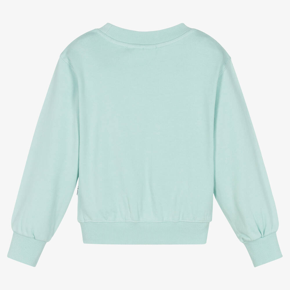 Molo-Голубой свитшот с цветами из пайеток | Childrensalon Outlet