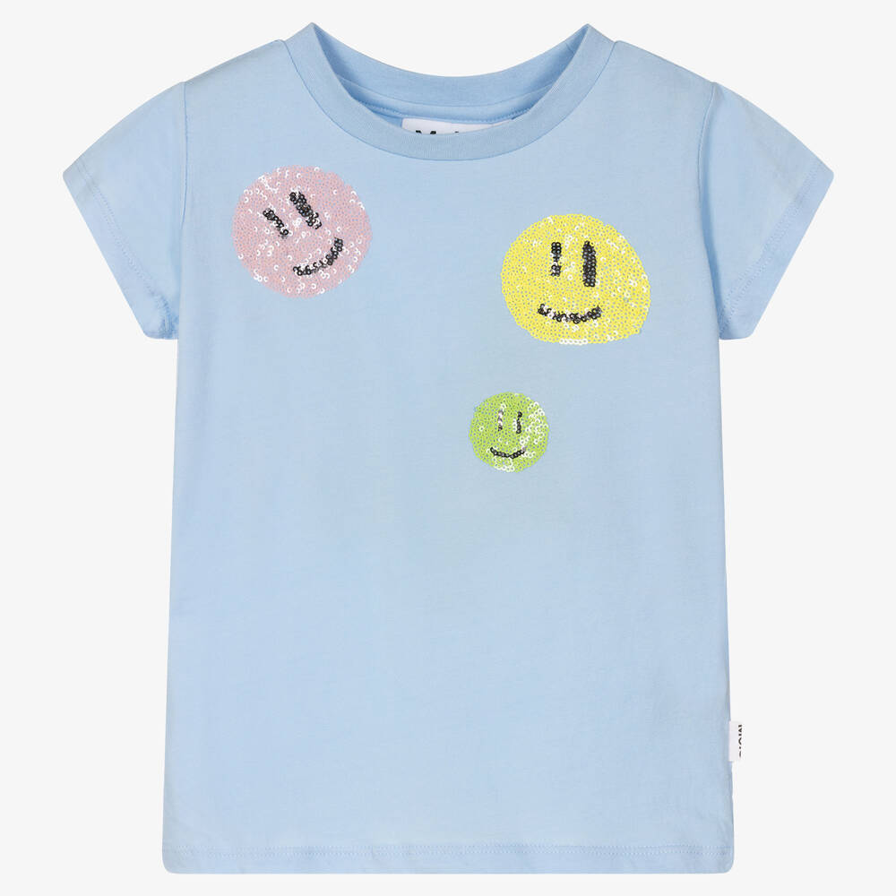Molo-تيشيرت قطن عضوي لون أزرق للبنات | Childrensalon Outlet