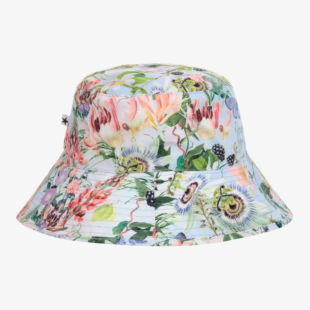 Molo-Girls Blue Sun Protective Hat (UPF50+) | Childrensalon Outlet
