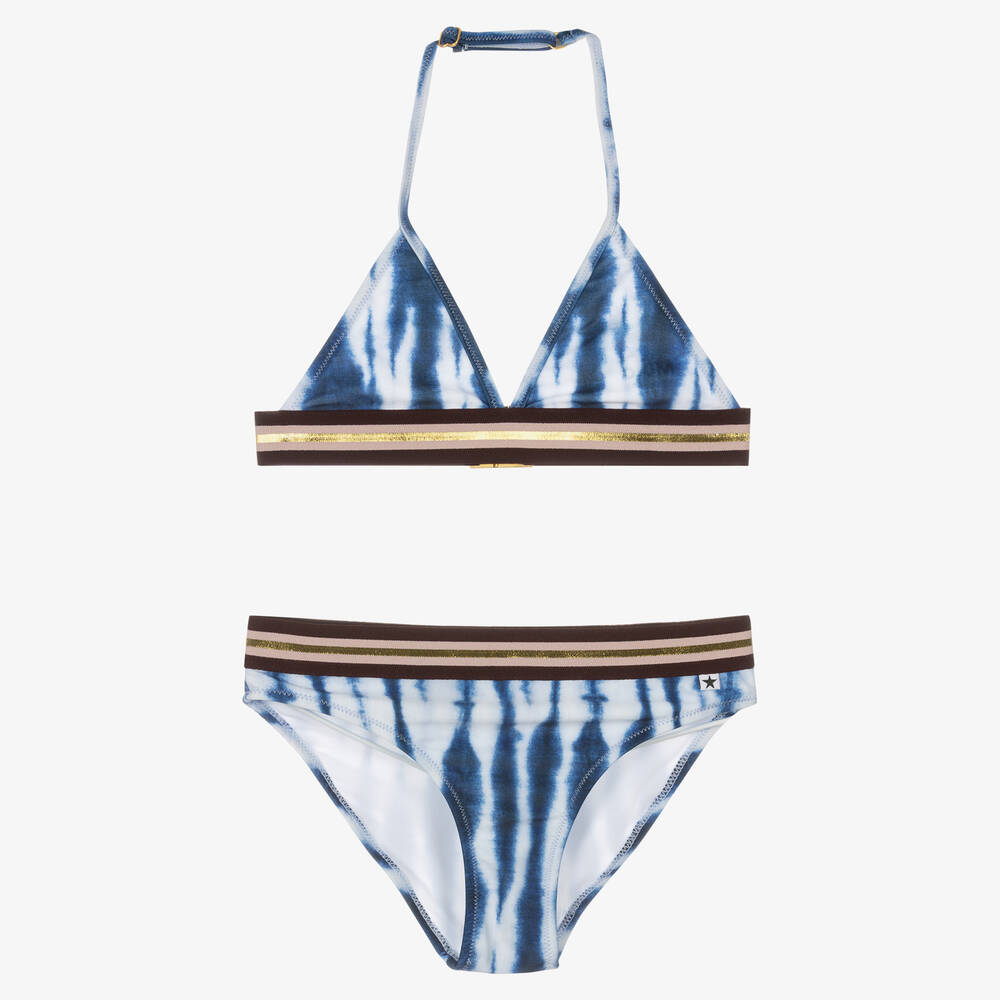 Molo - Girls Blue Tie Dye Bikini (UPF 50+) | Childrensalon