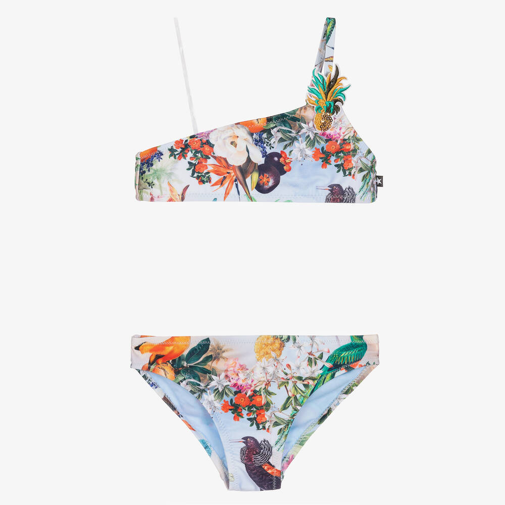 Molo - Bikini bleu à motif tropical UPF50+ | Childrensalon