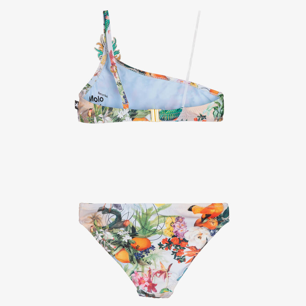 Molo-Girls Blue Tropical Bikini (UPF50+) | Childrensalon Outlet