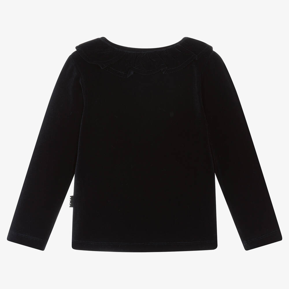 Molo-Girls Blue Velour Top | Childrensalon Outlet