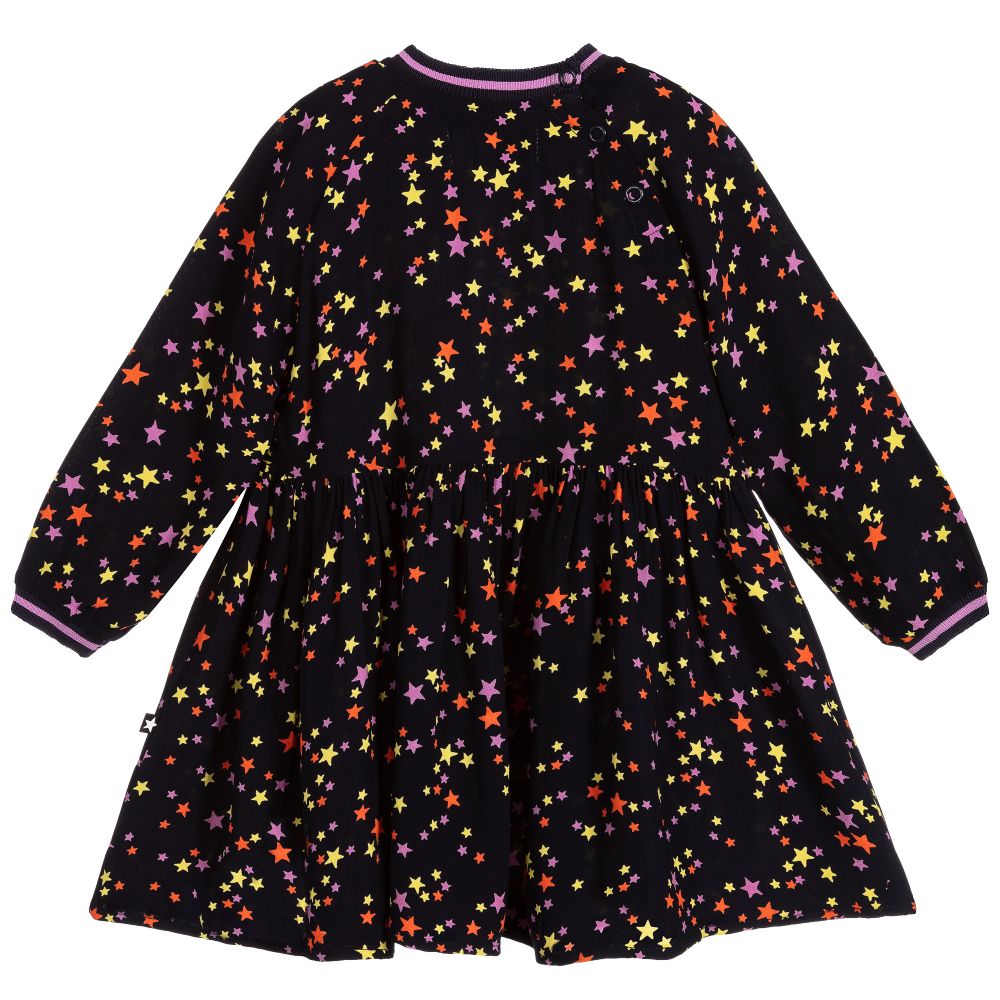Molo-Girls Blue Viscose Stars Dress | Childrensalon Outlet