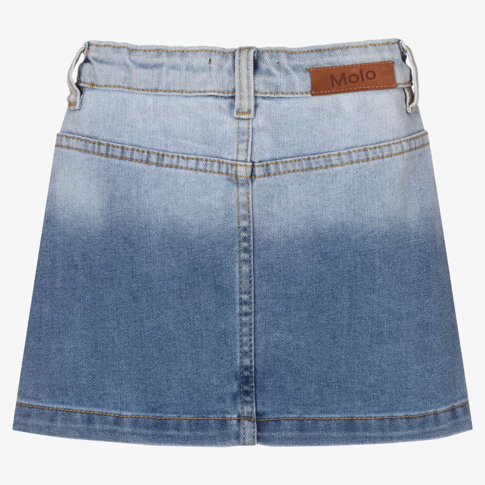 Molo-Girls Blue Wash Denim Skirt | Childrensalon Outlet