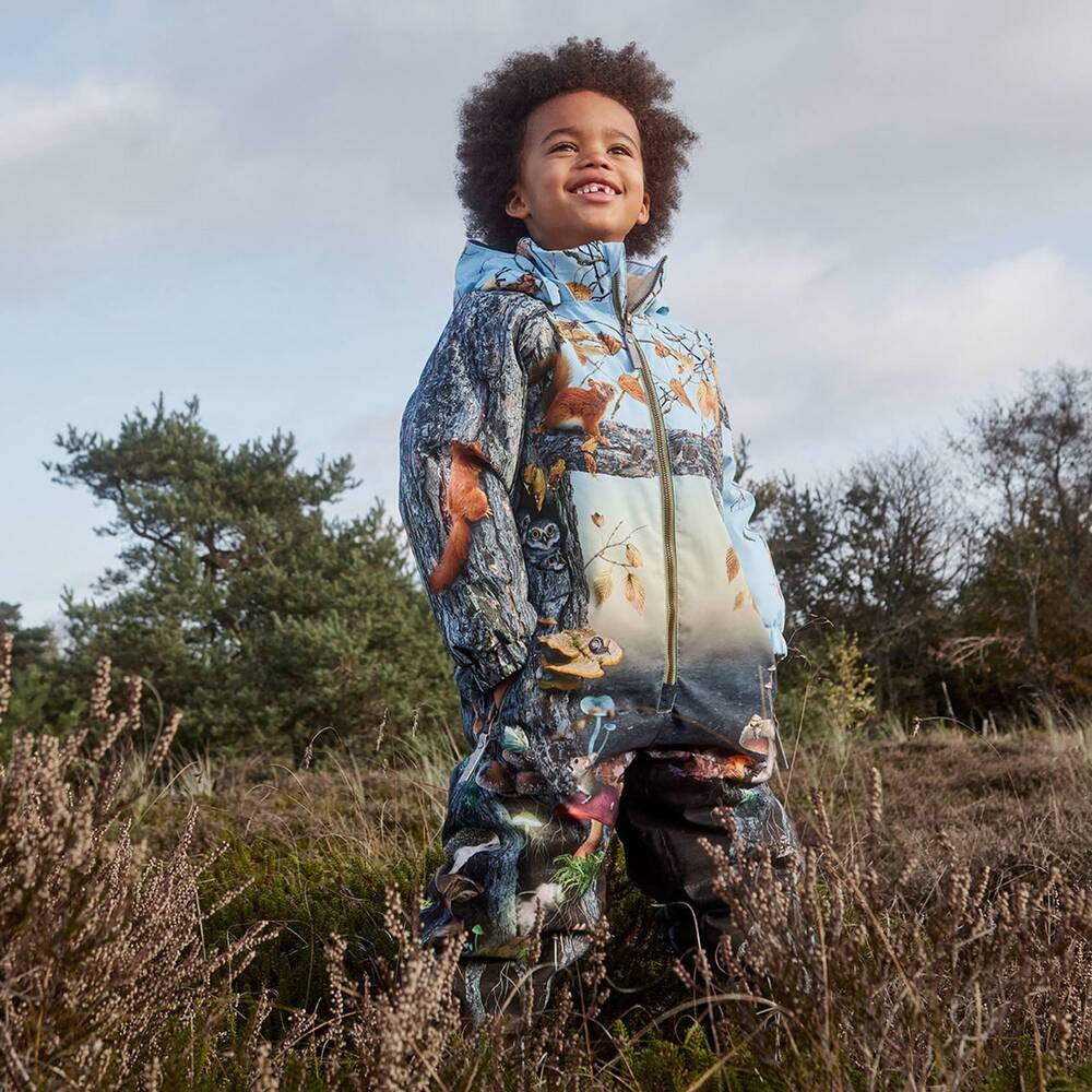 Molo-Синий зимний комбинезон с лесным принтом | Childrensalon Outlet